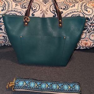 Portland Leather Goods - Peacock Large Tote Bag - Like New - Unicorn